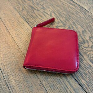 The Essential Zip Wallet in Leather (color: BRIGHT EMBER)